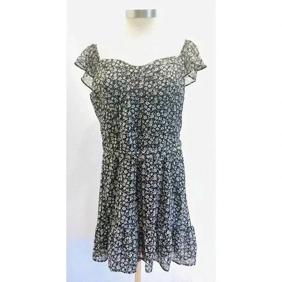 NWT LILY ROSE Juniors Sleeveless Pullover V-Neck Lined Floral Skater Dress Sz XL - Picture 1 of 12